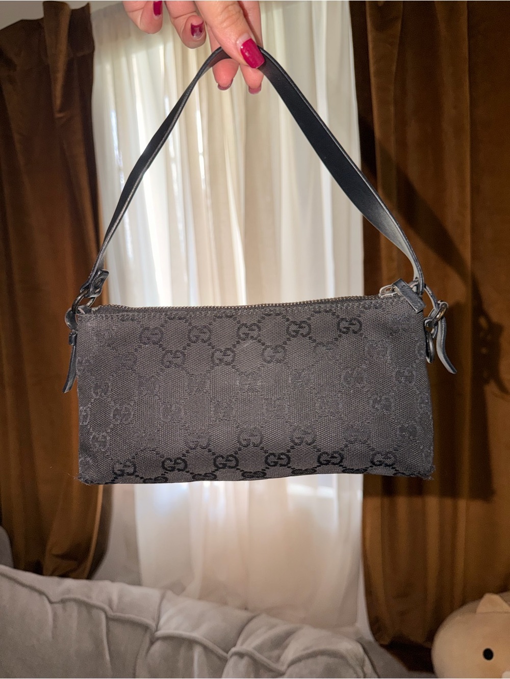 Gucci Black GG Canvas Mini Shoulder Bag